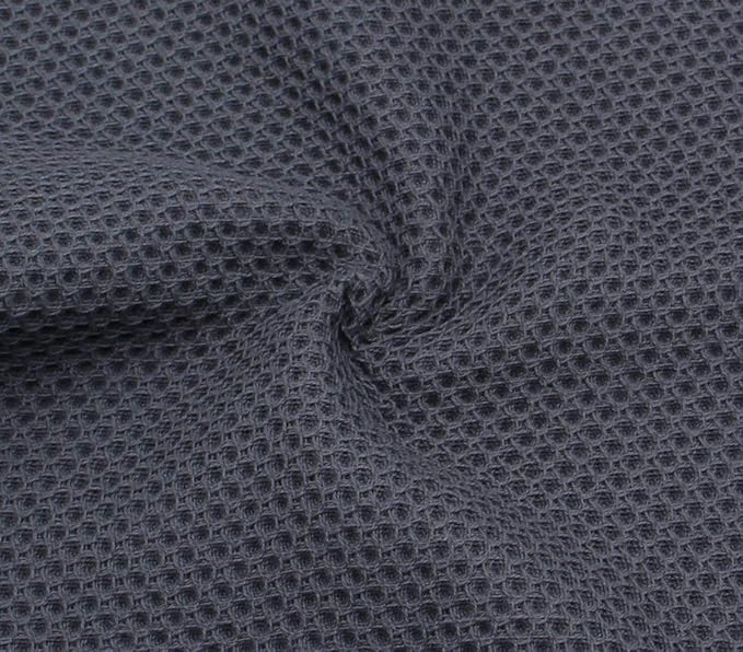 Mia'sDream Cotton Kitchen Towels and Dish Cloths Sets, Waffle Weave Dish Towels for Kitchen Drying Dishes, Soft and Absorbent Kitchen Hand Towels Washcloths, 13inch x 28inch 3 Pack (Dark Gray)