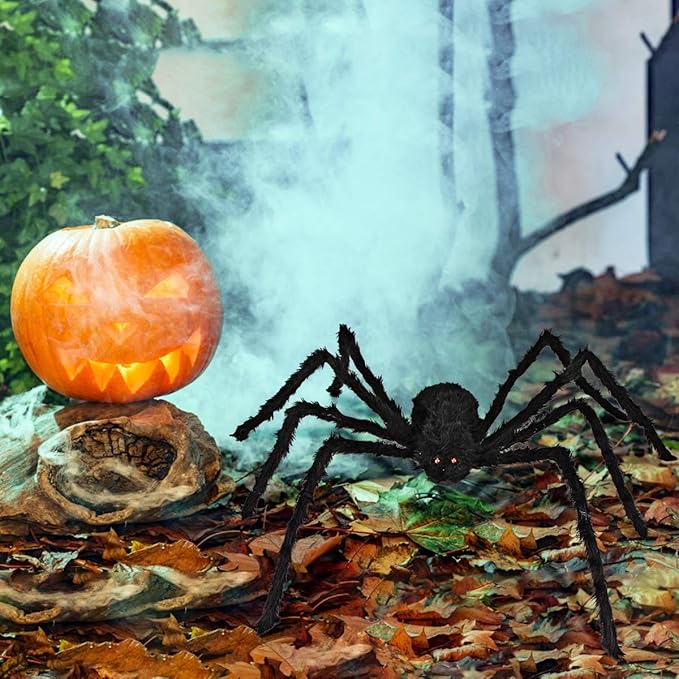 Dreampark Halloween Spider Decorations, 6 Pcs Realistic Hairy Spiders Set, Scary Spider Props for Indoor, Outdoor and Yard Creepy Decor (6 Different Sizes)