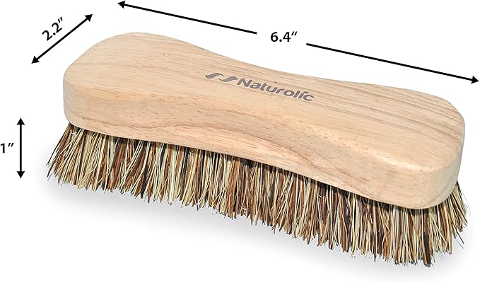 All-Natural Wooden Scrub Brush Set | Wooden Handle | Tampico and Palmyra bristles | Eco Friendly Cleaning Products | Pack of 2