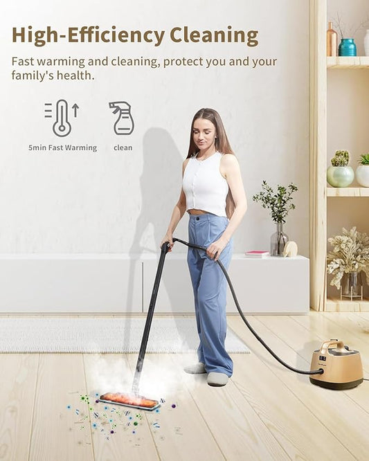 Steam Cleaner for home, 293°F 58 PSI Powerful Multipurpose Steam Mop for Home Use, 50Oz Capacity, Heavy Duty Steamer for Carpets, Handheld Steamers, Floors, Cars, Tiles, Crack Cleaning, Titanium