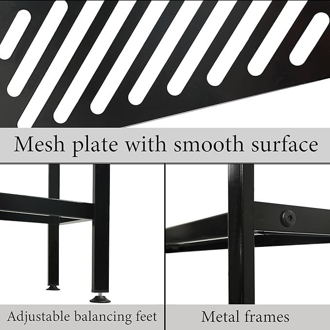 Shoe Rack, 4-Tier FreeStanding Shoe Shelf Stand, Stackable Shoe Storage Organizer for Closet, Holds up to 20-24 Pairs of Shoes for Entryway, Garage, Front Door Entrance, Metal, Black