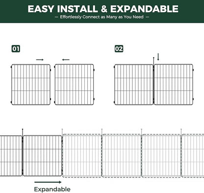 FXW MiniPaws Unleashed Dog Playpen for Yard & RV Camping, Expandable 32-inch 48 Panels for Small and Medium Dogs, Portable for Indoor and Outdoor Use