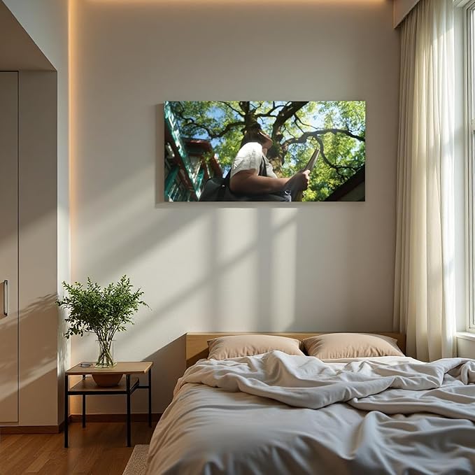Sunset Meadow Canvas Wall Art Painting Home Modern Artwork Decorations Framed for Living Room Bedroom Office 40x20 Inch(24x12 Inch) (Asian, Color1, 40L x 20W)
