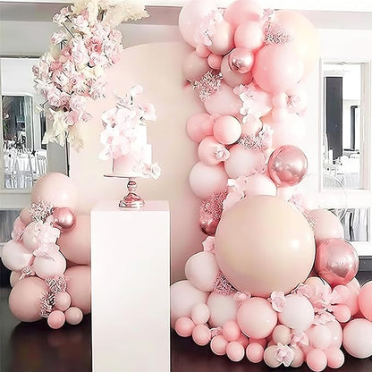 PartyWoo Light Pink Balloons 50 pcs 12 Inch Pastel Baby Pale Blush Pink Latex Balloons for Graduation Wedding Baby Shower Gender Reveal Princess Bachelorette Birthday Party Decorations Pink-Q01