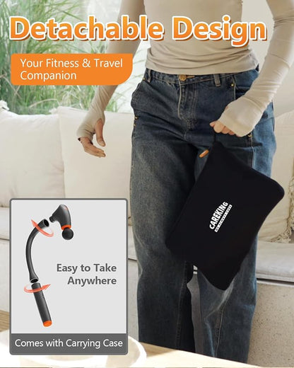 Convertible Massage Gun Deep Tissue for Back Neck Muscle Pain Relief - Electric Handheld Percussion Shoulder Massager Tool with Detachable Long Handle Portable Case