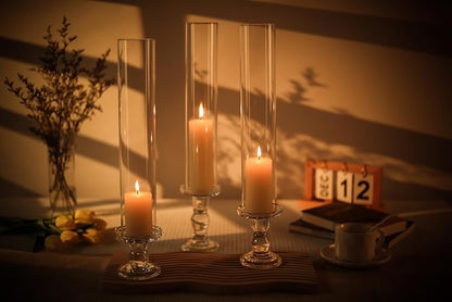 CYS EXCEL D-2.5" H-14 Glass Open Ended Hurricane Candleholder Bottomless Cylinder Sleeve Clear Chimney Shade Tube Cover, 1 Piece