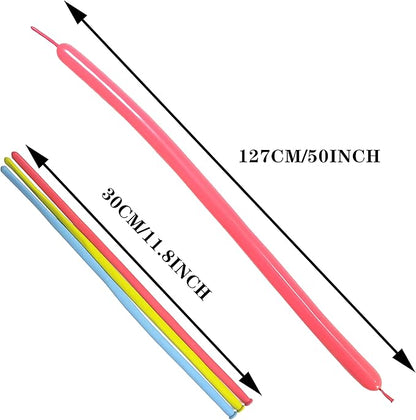 260 Balloons Pack of 100, Premium Long Latex Twisting Balloons for Birthday Wedding Festival Party Pastel Color Pack of 100