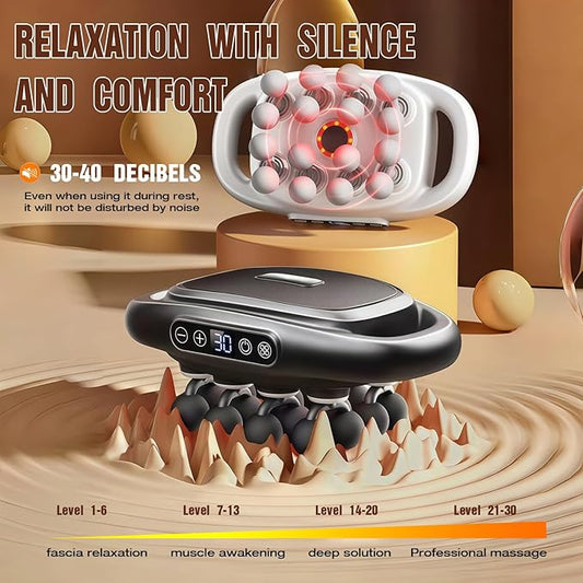 16-Drive Massage Gun Deep Tissue Muscle Massager with 3 Modes & 30 Intensities, Portable Quiet Percussion Massager for Legs, Waist, Back, Neck, Buttocks Muscle Pain Relief