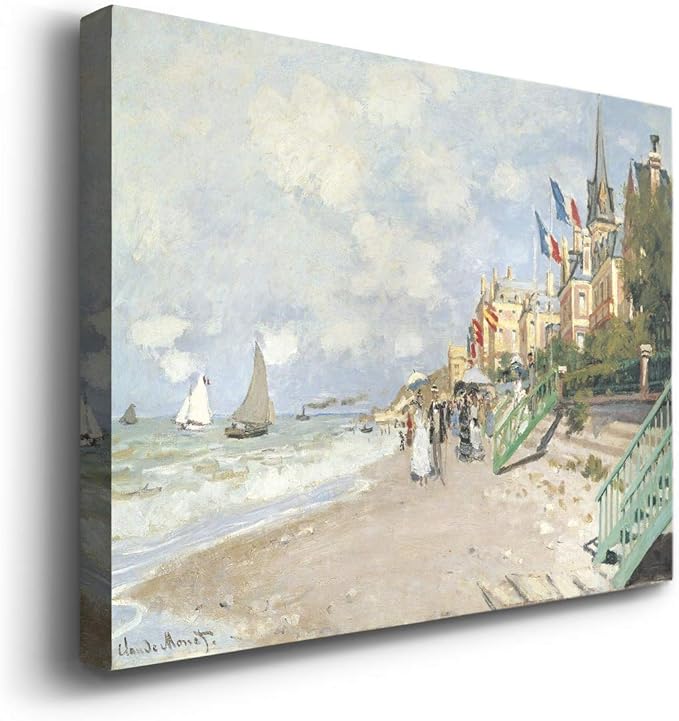 Wexford Home Home Decor Landscape Canvas Wall Art Abstract Floral Painting Modern Pictures Artwork Decoration for Living Room Kitchen Bathroom Office, Ready to Hang, boardwalk on the beach, 32x48