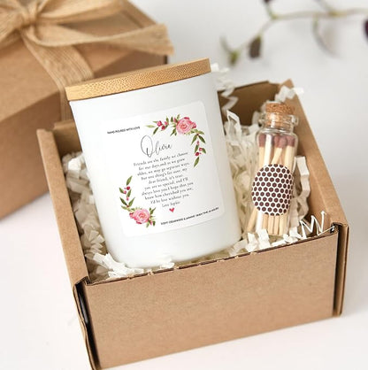 Friendship Gift for Best Friend | Personalized Soy Wax Candle with Gift Box, Cozy Scent & Heartfelt Message-White/Christmas Spice