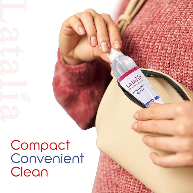 Latalia Unscented Hand Sanitizer Spray Refill Pack of 6 | 6.67 Fl oz with 80% Alcohol Bulk Hand Sanitizer Travel Size | Hand Sanitizing Spray For Quick Dry Hand
