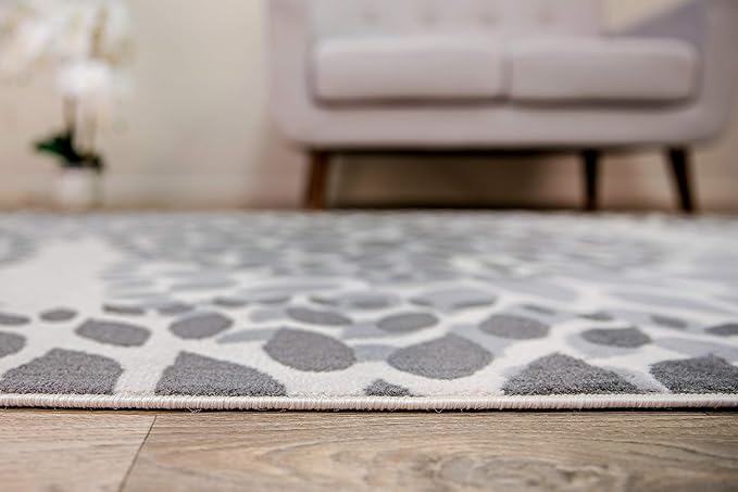 Rugshop Modern Floral Circles Design for Living Room,Bedroom,Home Office,Kitchen Non Shedding Area Rug 10' x 14' Gray
