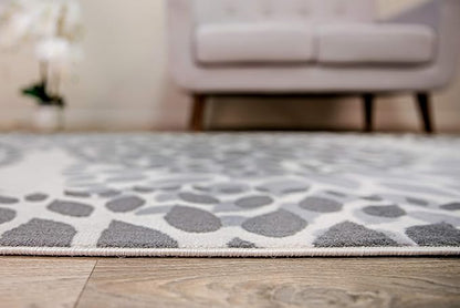 Rugshop Modern Floral Circles Design for Living Room,Bedroom,Home Office,Kitchen Non Shedding Area Rug 10' x 14' Gray