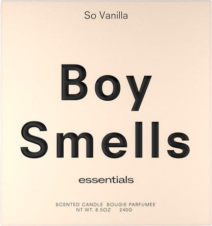 Boy Smells So Vanilla Candle - 8.5 oz - Aromatic Candle for Home with Almond Blossom, Vanilla and Amber - Up to 50-Hour Burn - Cotton Wick
