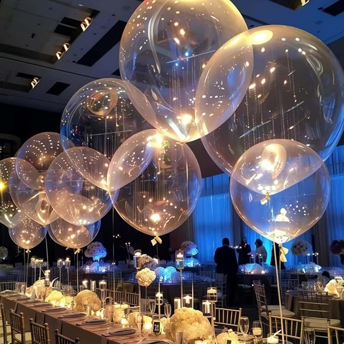 50 Pack Clear Balloons 24 Inch Clear Latex Balloon - Stunning and Versatile Decorations for Any Occasion