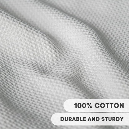 Artoid Mode 100% Cotton Light Grey Waffle Weave Kitchen Dish Cloths, 13x28 Inch Ultra Soft Absorbent Quick Drying Kitchen Dish Towels Set of 4