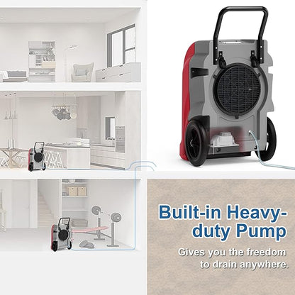 ALORAIR Smart WiFi Commercial Dehumidifier 190 PPD with Pump, Industrial Dehumidifiers Large Capacity for Basements, Garages & Job Sites, 5 Years Limited Warranty
