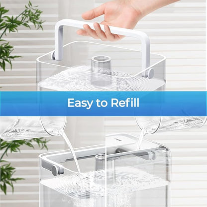 CHIVALZ Humidifiers for Bedroom, 6L Cool Mist Humidifiers for Baby Nursery, 26dB Quiet, 50H Runtime, Top Fill Humidifier for Large Room, Home, Plants, Nightlight, Oil Diffuser 1 Pack White