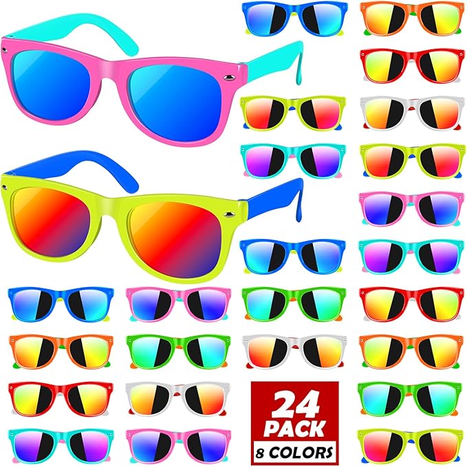 Kids Sunglasses Bulk,24Pack Kids Sunglasses with UV400 Protection,Kids Sunglasses Party Favors,for Boys Girls Age 3-8