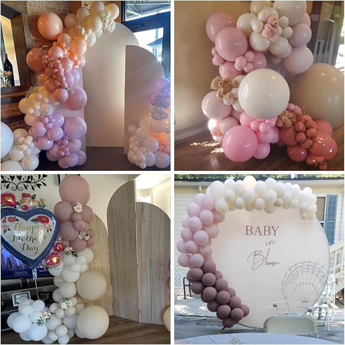5 Inch Pink Balloons, 60 Pcs Boho Blush Pink Party Balloon Small Dusty Rose Nude Pink Balloons 5'' Mini Retro Vintage Pink Latex Helium Balloon for Girl Baby Shower Wedding Birthday Party Decor