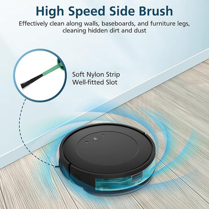 Replacement Parts Accessories Compatible with iRobot Roomba 104, 105 Vac/Combo, Y0140, Q0120, Y0110, Q0520, Q011 Robot Vacuum, 2 Roller Brush, 8 Hepa Filters, 8 Side Brushes, 1 Cleaning Brush, 19 Pcs