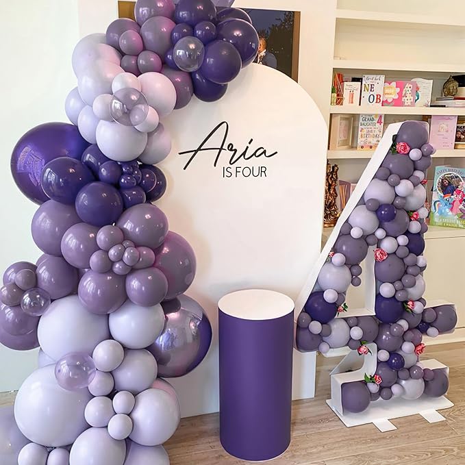 PartyWoo Dusty Purple Balloons 50 pcs 12 Inch Matte Mauve Dark Purple Latex Helium Balloons for Wedding Baby Shower Gender Reveal Graduation Butterfly Birthday Party Decorations Purple-F50