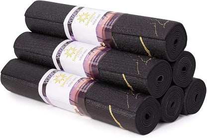 Sunshine Yoga Voyage Yoga Mat, 6 Pack, 72" x 24" Professional Studio and Gym Bulk Yoga Mats, 5mm Thick, Durable, Anti-Tear, Non Slip Fitness and Exercise Mats