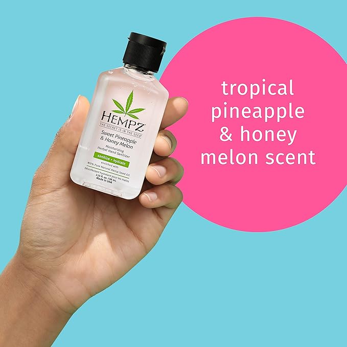 Hempz Sweet Pineapple & Honey Melon Moisturizing Herbal Hand Sanitizer (Pack of 2)