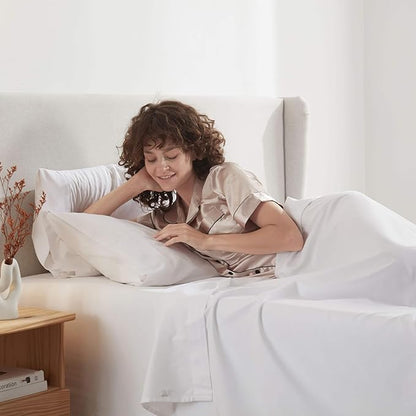 Nestl Twin XL Sheet Set - College Dorm Size - Luxury 1800 Ultra-Soft Microfiber Twin Extra Long Bed Sheets - Deep Pockets - Easy Fit - Extra Soft - 3 Piece Set (Twin XL, White)