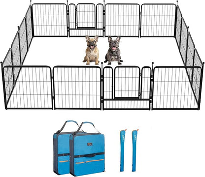 FXW Instant Unleashed Dog Playpen, Portable Pet Fence for Outdoor, RV Trips, and Camping, 24 inch, 16 Panels for Puppy and Small Dogs with Playpen Storage Bag (2 Pack│Patented