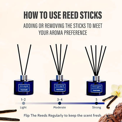 Reed Diffuser Set, 6.7Oz French Vanilla Scented Oil Diffuser for Home & Office Decor, Air Freshener for Anyroom