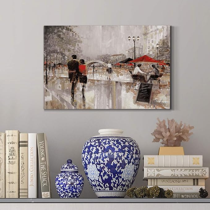 Home Decor Landscape Canvas Wall Art Abstract Floral Painting Modern Pictures Artwork Decoration for Living Room Kitchen Bathroom Office, Ready to Hang