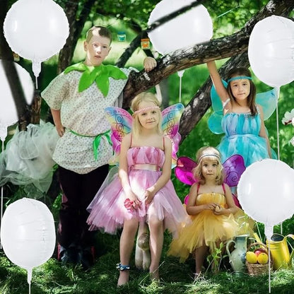 TONIFUL 30Pcs 18 Inch Large White Round Shape Foil Balloons Big White Circle Helium Mylar Ballons for Birthday Wedding Baby Shower Anniversary Engagement Party Decorations Supplies