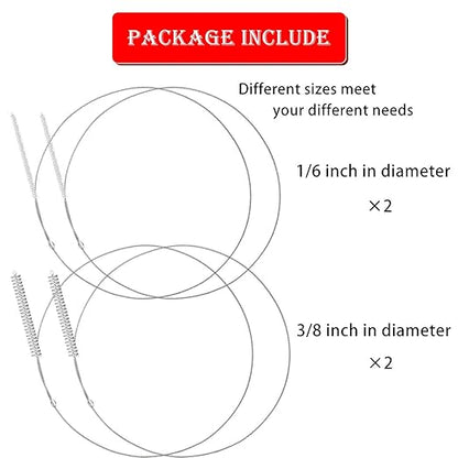 4 Pieces Feeding Tube Brushes, Long Pipe Cleaners Straw Cleaning Brushes, 32 Inches Long with Soft Nylon Bristles Head, Suitable for Cleaning Feeding Tubes