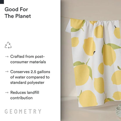 GEOMETRY Kitchen Tea Towels - Quick Dry Microfiber Dish Towels for Kitchen Sunny Lemons, 18" x 30" 1 Pack