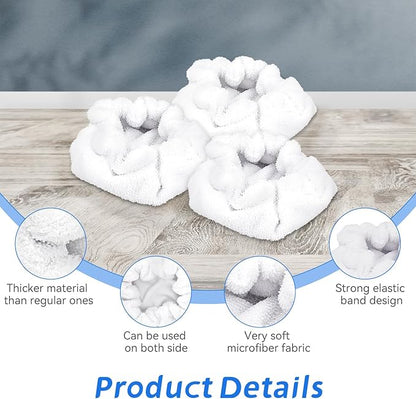 Pads Fit for Dupray Handheld Steam Cleaner: Small Bonnets Compatible with Dupray Triangular Brush Tool - Washable and Reusable Handheld Steamer Cloth Accessories (12 Packs)