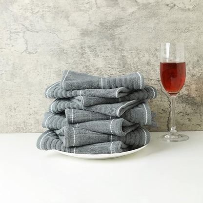 Glynniss Kitchen Towels and Dishcloths Set, Dish Towels and Dish Rags for Washing Dishes, for Cleaning Cooking Drying Pack of 8 (Grey)