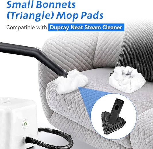Pads Fit for Dupray Handheld Steam Cleaner: Small Bonnets Compatible with Dupray Triangular Brush Tool - Washable and Reusable Handheld Steamer Cloth Accessories (12 Packs)