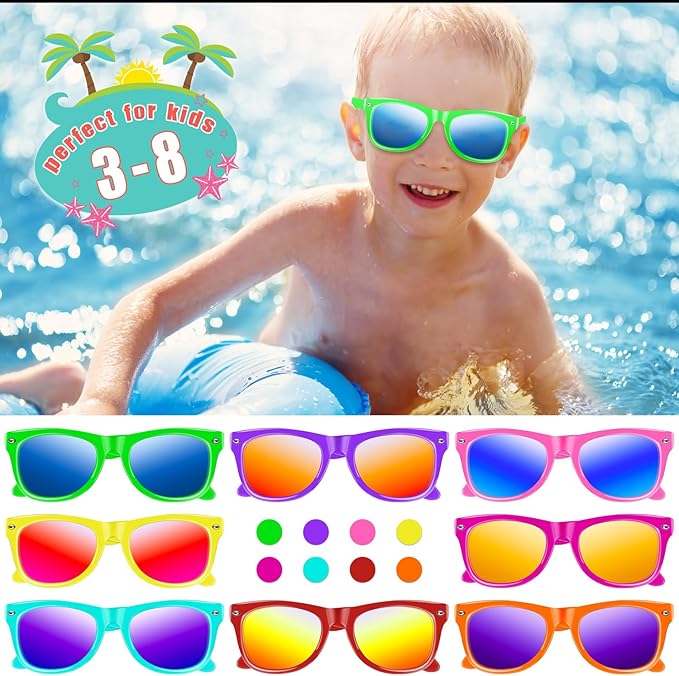 Kids sunglasses bulk,Kids Sunglasses Party Favor with UV400 Protection for Kids, Boys and Girls Age 3-8