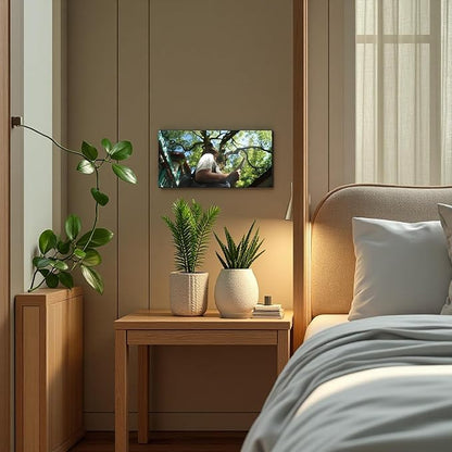 Sunset Meadow Canvas Wall Art Painting Home Modern Artwork Decorations Framed for Living Room Bedroom Office 40x20 Inch(24x12 Inch) (Asian, Color1, 24L x 12W)