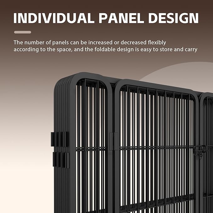 mestyl Dog Play Pen Indoors, Heavy Duty Metal Puppy Playpen, Portable Dog Exercise Pen Temporary Pet Fence with 2 Gate, 40" Height 16 Panels Foldable Dog Kennel for Large/Medium/Small Dogs