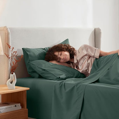 Nestl Full Sheet Set - Luxury 1800 Ultra-Soft Microfiber Full Bed Sheets - Double Brushed - Deep Pockets - Easy Fit - 4 Piece Set - Bedding Sheets & Pillowcases (Full, Forest Green)