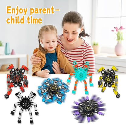 36PC Transformable Fidget Spinner for Kids,Deformable Chain DIY Robot Spinner Sensory Toy, Stress Relief Fingertip Gyros Fidget Toys Birthday Party Favors for Kids Gifts