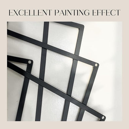 Glamativity 4 Pack Black Abstract Metal Wall Art, Minimalist Décor Single Line Art Wall Décor, 3D Textured Metal Wall Sculptures, for Living Room Bedroom Bathroom Study Room (Mountain Line, L Size 22.5 x 15.7'')