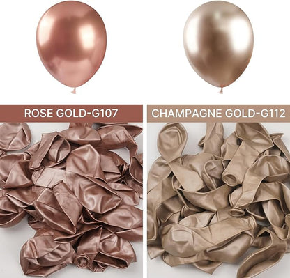 PartyWoo Metallic Rose Gold Balloons 50 pcs 12 Inch Latex Helium Balloons for Wedding Engagement Baby Shower Bridal Shower Gender Reveal Bachelorette Birthday Party Decorations Rose Gold-G107