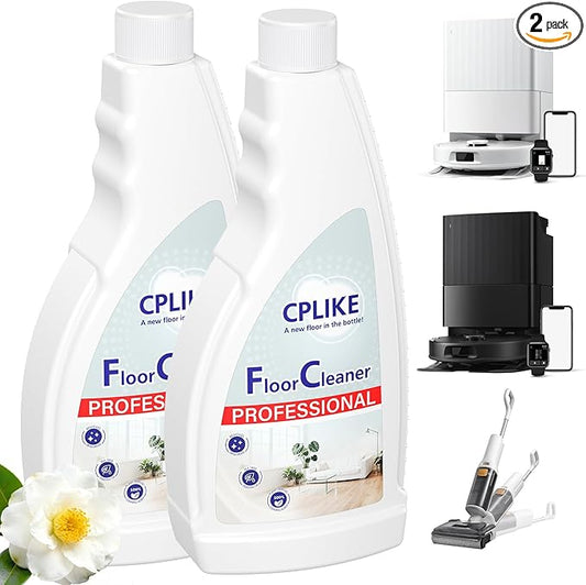 Floor Cleaning Solution for Mops, Compatible with Roborock (Qrevo/Q7/Q10/Saros 10R) and Other Brand Robot Vacuum and Mop Cleaner, Tea Tree Scent, 16.23 fl oz, Pack of 2