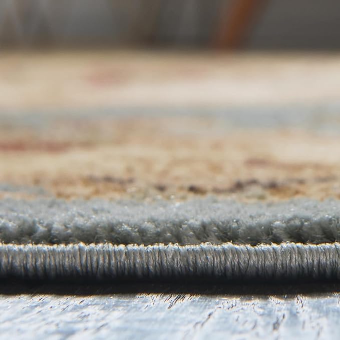 Rugs.com Chateau Collection Rug - 3 Ft Square Light Blue Medium Pile Rug
