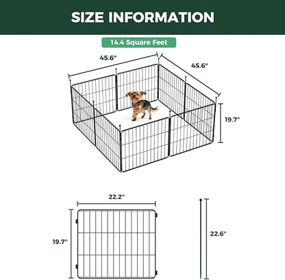 FXW MiniPaws Unleashed Dog Playpen for Yard & RV Camping, Expandable 20-inch 8 Panels for Puppies and Small Dogs, Portable for Indoor and Outdoor Use