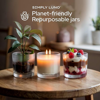 Tropical Getaway - Coconut & Grapefruit Scented Candle – 14oz Soy Wax – Fresh Candle for Home – 50+ Hour Burn – Eco Friendly Gift Box in Reusable Glass Jar with Bamboo Lid
