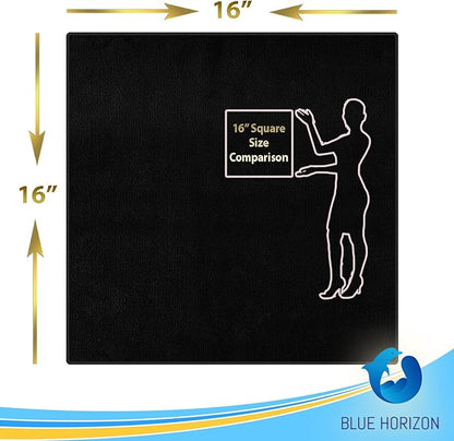 Blue Horizon Microfiber Cleaning Towels, 36-Pack Reusable Shop Towels, Ultra Soft Plush Wash-Cloths, Microfiber Detailing Cleaning Cloths for Car, Household and Commercial (Black, 16" x 16")